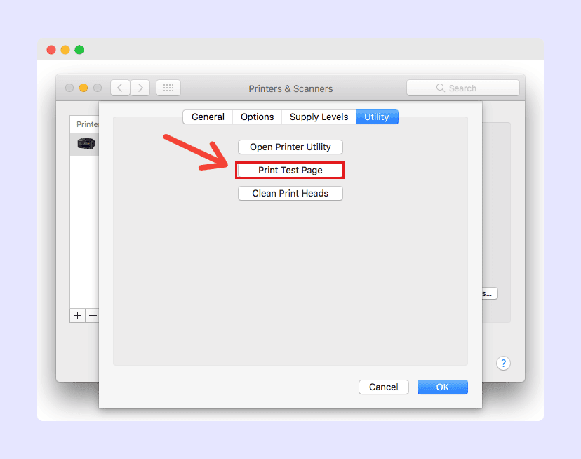 Print a Test Page on Mac OS